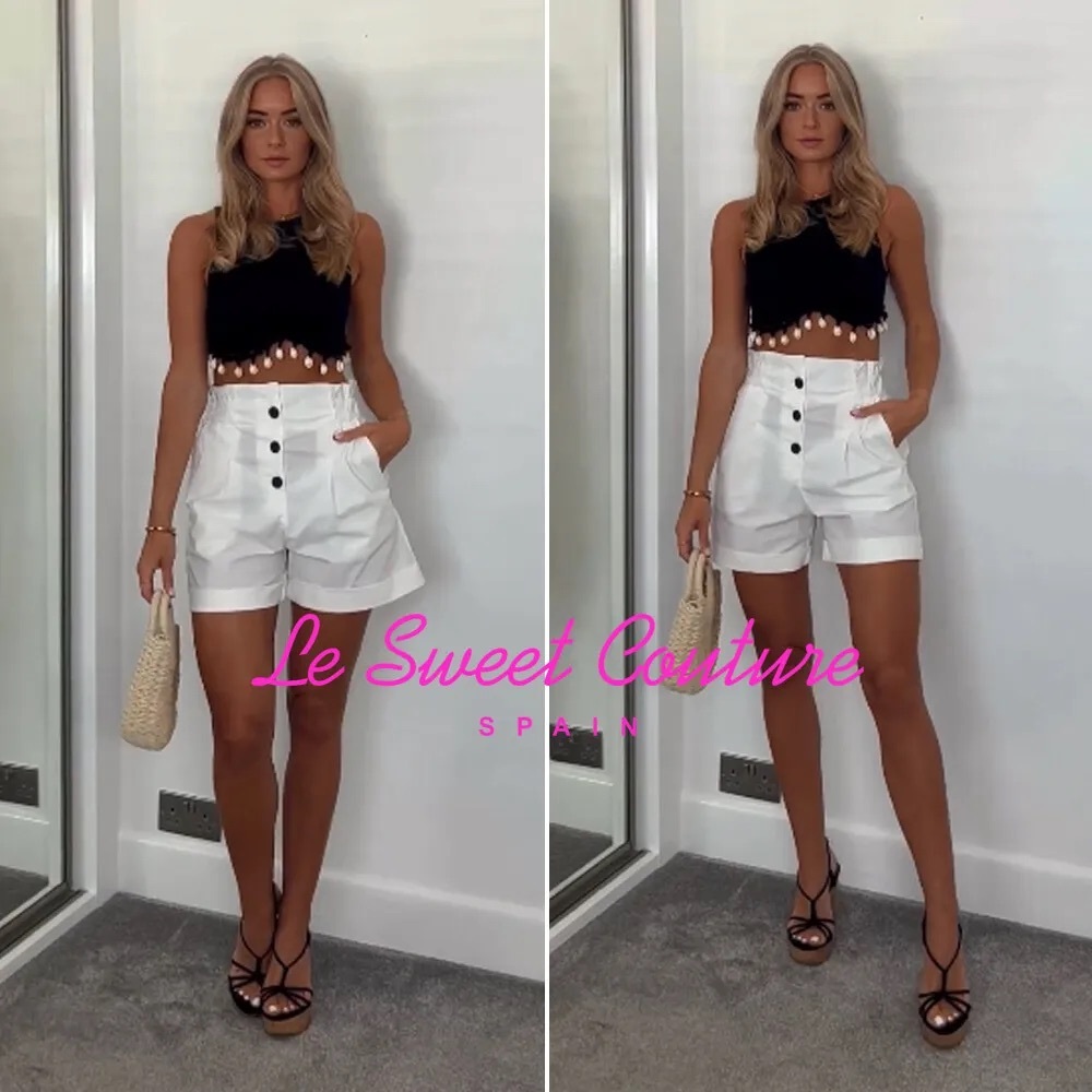Zara White Paperbag Shorts NEW with tags